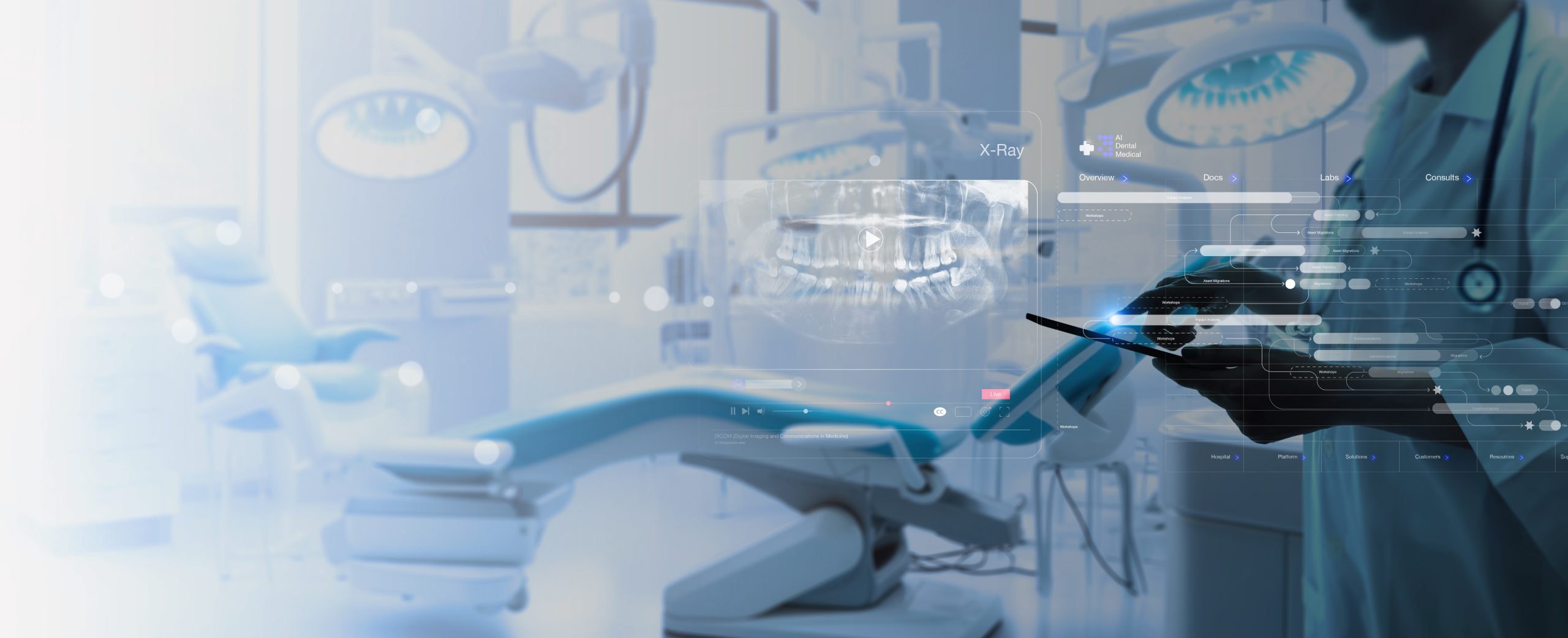 Dentist,Interacting,With,Patient,,Use,Vr,Computer,Filling,Out,Charts